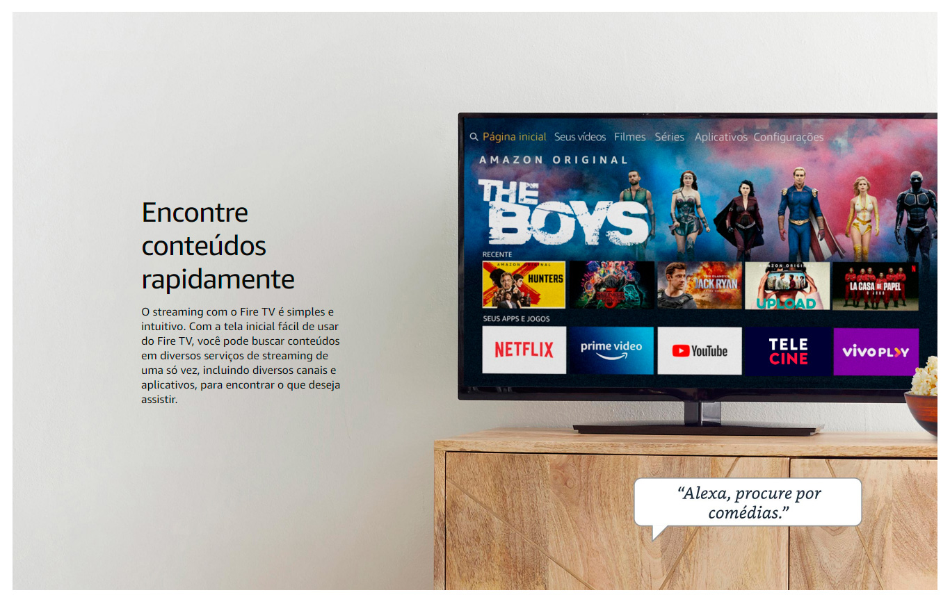 Fire TV Amazon Stick Lite com Controle Remoto Lite por Voz com Alexa - Modelo 2020